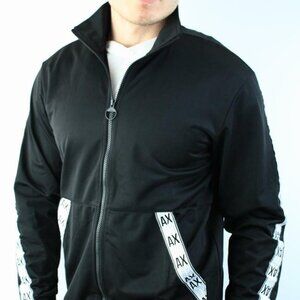 Armani Exchange A|X Mens Full Zip Up Track Jacket Sweatshirt Tape Logo Small